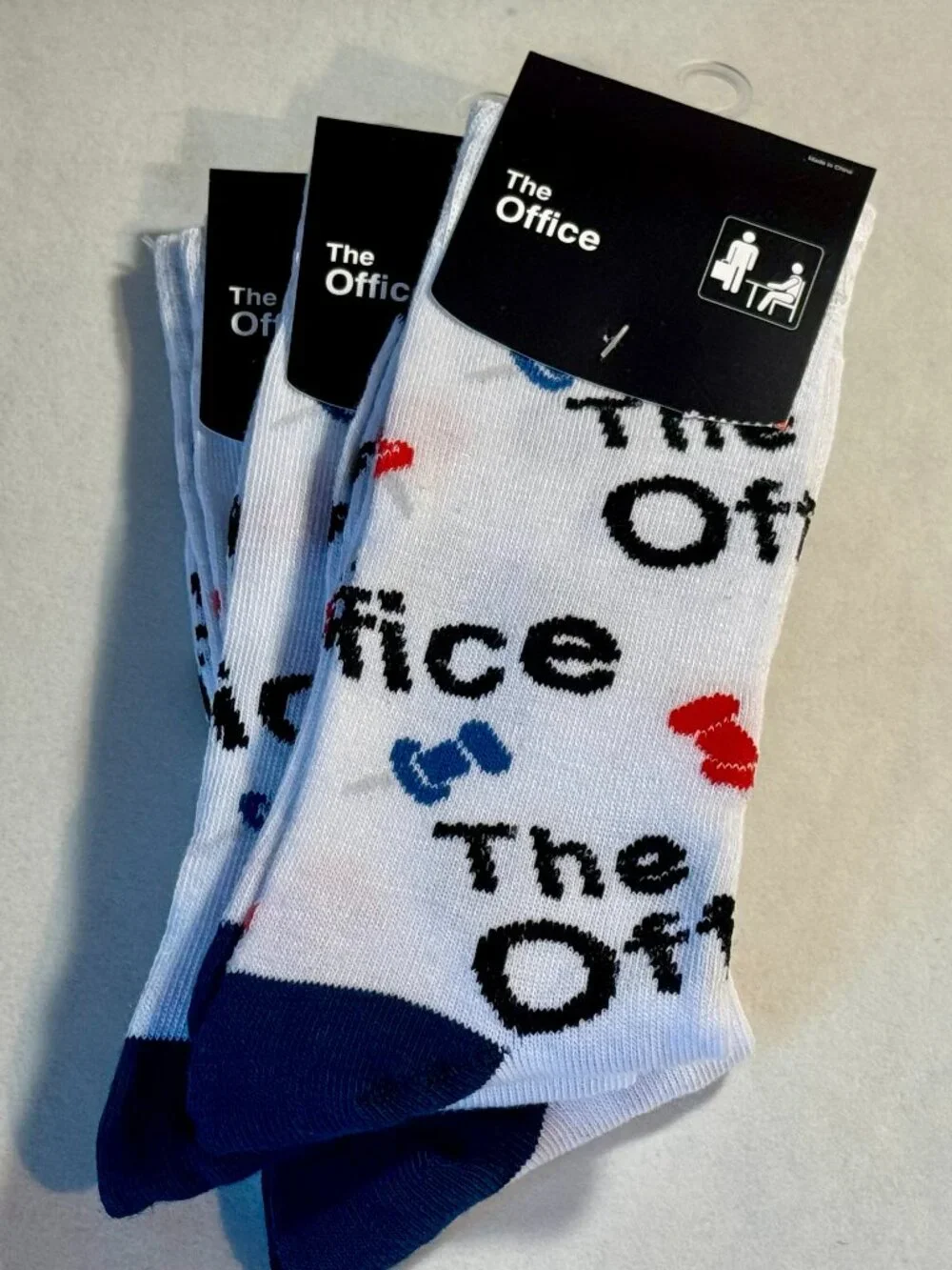 3 Pairs The Office Novelty Crew Socks Size 6-12/13 OSFM